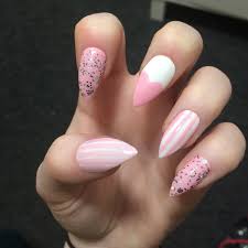 You'll receive email and feed alerts when new items arrive. Pink White Acrylic Stiletto Nails New Expression Nails