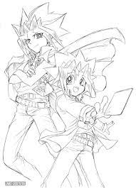 Once he was able to decipher the millennium puzzle, as a result of which he united with the soul of the ancient pharaoh and received the powers of darkness. Yugioh Rough Line Drawing Anime Coloring Pages Anime Coloring Coloring Pages