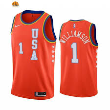 Magasin Basket Maillot Nba 2020 Rising Star No 1 Zion Williamson Orange In 2020 Lebron James Championship All Star Stars