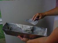 Scraping Joint Compound In A Mud Pan Home Repair Skim Coating Ceiling