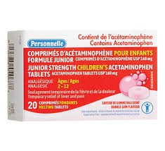 junior strength childrens acetaminophen tablets 20 units bubble gum