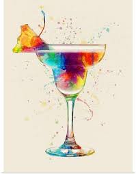 Cocktail Drinks Glass Watercolor In 2021 Cocktail Art Wine Glass Art Glass Art Projects