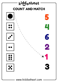 kindergarten worksheet count and match printable files kiddosheet