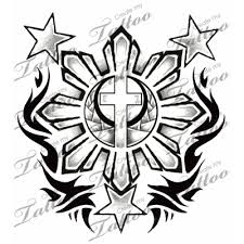 Black And White Filipino Flag Tattoo 3 Stars And Sun Filipino Flag 3 Stars And Sun With Maybe Some Tribal Filipino Tattoos Filipino Tribal Tattoos Tribal Tattoos