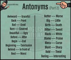 English With Nab On Instagram Antonyms Part 2 A Word Opposite In Meaning To Another E G Learn English Words English Vocabulary Words English Words