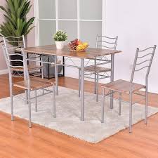 Tangkula 5 Piece Dining Set Modern Simple Design Wood Top And Metal Frame Dining Table And Chairs Din Modern Kitchen Chair Modern Kitchen Tables Kitchen Chairs