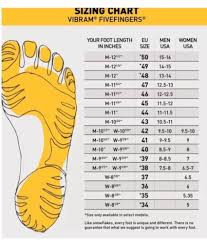 Vibram Fivefingers Sizing Chart Vibram Five Finger Shoes