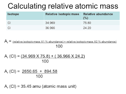 Relative atomic mass and relative formula mass. How To Calculate Atomic Mass Of Isotopes Archives Dynamic Periodic Table Of Elements And Chemistry