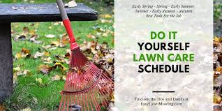 Either you'll have to do it by hand (which could take ten times as long), lean on the goodness of a friend with the necessary equipment, pay rental fees, or when it comes time to build your dream yard, you don't have to do it alone. Do It Yourself Lawn Care Schedule