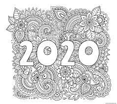 Coloring books are not only for kids anymore! New Year 2020 Highly Detailed Decorative Floral Pattern Coloring Pages Printable