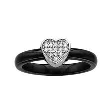 Bague en diamant noir, élégance et autorité. So Chic Bijoux Bague Femme Anneau Coeur Oxyde De Zirconium Blanc Ceramique Noire Argent 925 So Chic Bijoux Reference M6916 Ean 3663724273784