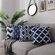 Beige and taupe throw pillow mix and match indoor outdoor cushion cover accent couch toss white cream brown black ecru greige grey tan rust. Fanhomcy Navy Blue Throw Pillow Covers 4 Pack Decorative Velvet Sofa Square Cushion Pillowca Navy Blue Throw Pillows Blue Living Room Decor Navy Living Rooms