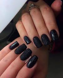 Buy fake acrylic nails and get the best deals at the lowest prices on ebay! Top Choices Of Black Acrylic Nails Coffin Glitter Restbytes Com Black Nails With Glitter Black Nail Designs Black Gel Nails