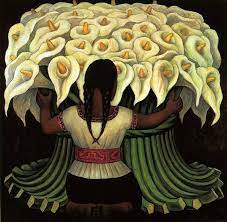 In this section, we have just under 200 paintings that include some of rivera's most famous pieces, such as gate keeper, flower day, detroit industry detail from the east wall, and south wall of a mural depicting detroit industry. The Flower Seller By Diego Rivera