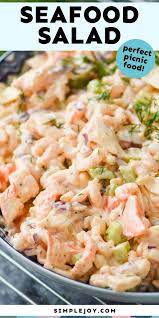 This Seafood Salad Recipe Only Takes About 10 Minutes To Throw Together And Is So Much Better Than What You Buy At Th Seafood Salad Seafood Great Salad Recipes