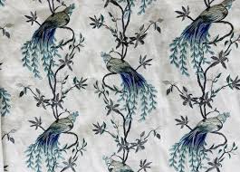 Etsy.com has been visited by 1m+ users in the past month New Lady Patrice Designer Floral Bird Motif Drapery Upholstery Fabric French Blue Www Fancystylesfabric Com