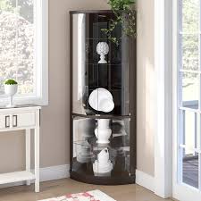 Lighted curio cabinet for sale. Red Barrel Studio Mayfield Lighted Corner Curio Cabinet Wayfair Corner Curio Cabinet Corner Curio Curio Cabinet