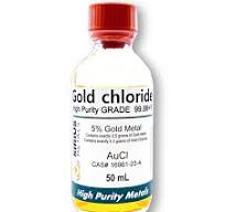 Gold Chloride - 8.625% (5.0% as 99.997% pure Gold metal) - 50 mL in Glass  Bottle