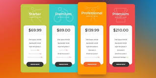 Horizontal Vertical Pricing Tablesdesign Devisers Html5 Css3 Modern And Clean Material Design Psd Files Are Incl Pricing Table Table Template Template Design
