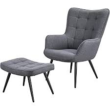 This depends a lot on the style you're looking for: Amazon Com Yaheetech Lounge Chair Ottoman Modern Chaise Lounge Armchair With Footstool Lounge Reading Chair With Footrest Linen Grey Furniture Decor