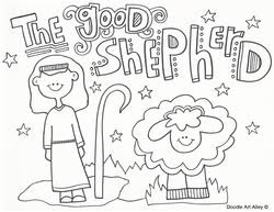 Christmas nativity scene with holy family (baby jesus, mary, joseph) and shepherds. Good Shepherd Coloring Pages Religious Doodles