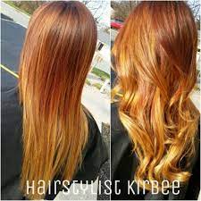 Edgy Orange To Yellow Balayage Ombre On Long Hair Long Ombre Hair Long Hair Styles Ombre Balayage