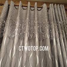 Black And Silver Striped Curtains Modern Luxury Fabric Gray And Silver Tassels Striped Curtains Silver Curtains Fabric Shower Curtains Curtains