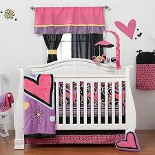 Sassy Shaylee Baby Bedding Set 8pc Hearts Purple Pink Black Ebay