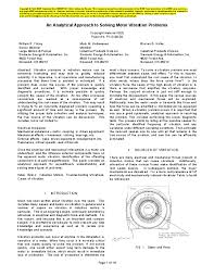 pdf an analytical approach to solving motor vibration