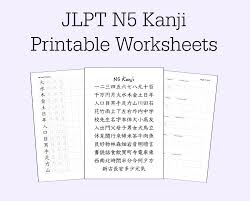 Jlpt N5 Kanji Printable Practice Worksheet Set Download