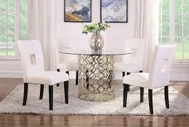 And we love the timeless addition of the red and. 108851 5 Pc Bradshaw Brushed Gold Metal Finish 48 Round Glass Top Dining Table Set