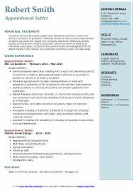 Use our character reference resume sample to highlight all your skills and expertise, the right way! Appointment Setter Resume Samples Qwikresume