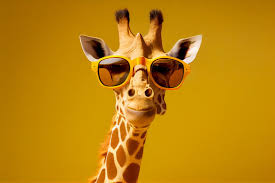 giraffe with sunglasses.