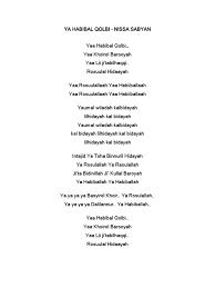Lirik lagu jamalu nissa sabyan. Lirik Lagu Nisa Sabyan