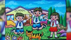 Gambar mewarnai gotong royong di sekolah. Cara Menggambar Dan Mewarnai Tema Sekolah Suasana Kelas Dengan Gradasi Warna Oil Pastel Untuk Pemula