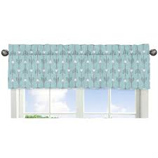 The stylish vintage look of this linen lace valance adds texture and elegance to any room in your home. Turquoise Blue And Gray Earth And Sky Collection Arrow Print Window Valance Walmart Com Walmart Com