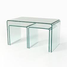 As well as looking a fantastic piece of glass furniture on its own, the space saving tables can be pulled out and used as side tables to suit all forms of seating. Clear Glass Nesting Coffee Tables Ct040 Abode Interiors
