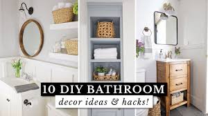 A neutral color palette featuring a monochromatic look of beige, brown and white will make a small bath feel soothing rather than cramped. 10 Diy Bathroom Decor Ideas And Hacks Bathroom Makeover Ideas On A Budget Youtube