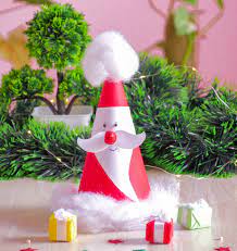 Christmas Santa Hat Diy Paper Decoration Idea Paper Decorations Diy Santa Hat Paper Decorations Diy