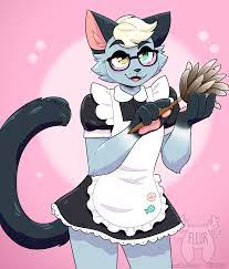 Hello furries. Your maid is here (Art by me: @Fleurfurr on twitter) : r furry