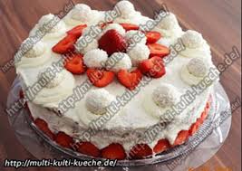 Der pudding mit zucker und milch aufkochen und vollständig auskühlen lassen. Erdbeer Raffaello Torte Ohne Backen Multi Kulti Kueche De