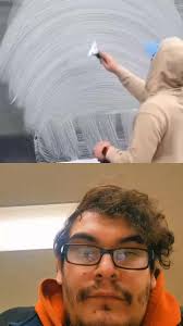 Laughing Cleaning Window