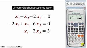 Die lösungen einer solchen gleichung sind die koordinaten der punkte auf einer ebene. Lineare Gleichungssysteme Losen Mit Taschenrechner Youtube