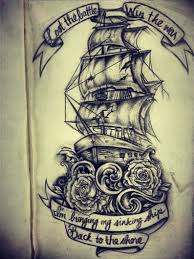 ship tattoo, nautical tattoo, tattoos