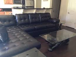 Chocolate Leather Sectional With Vintage Black Panther Coffee Table Set If 3 Small Living Room Decor Leather Sectional Small Living Room