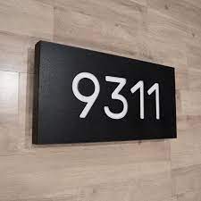 Lighted House Numbers Xl Modern Address Sign Led Lights Display Modern Address Sign Address Sign House Numbers