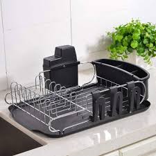 Amazon Com Loclgpm Rust Proof Small Space Dish Drying Rack Modern 1 Tier Dish Drainer With Black Removable Drainboard Utensil Holder And Cup Holder For Organizer Storage Counter Kitchen Over The Sink Choose from a huge kitchen equipment selection of the most wanted dish racks in uae at best prices. loclgpm rust proof small space dish drying rack modern 1 tier dish drainer with black removable drainboard utensil holder and cup holder for
