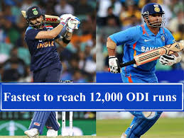 Currently he scored 70 hundreds and only batsman in top 10 across formats. Virat Kohli Surpassed Sachin Tendulkar S Record Becomes Fastest To Reach 12 000 Odi Runs
