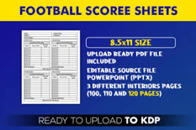 Sports shops will often have preprinted score sheets or score cards with the appropriate boxes drawn in for you to keep score of the ball game. Football Score Sheets Book Kdp Interior Graphic By Beast Designer Creative Fabrica