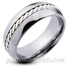 Tungsten Carbide Ring Sterling Silver Braid Inlay Men Jewelry Women Wedding Band Ebay Mens Wedding Rings Tungsten Mens Rings Cool Wedding Rings